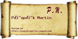 Püspök Martin névjegykártya