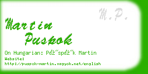 martin puspok business card